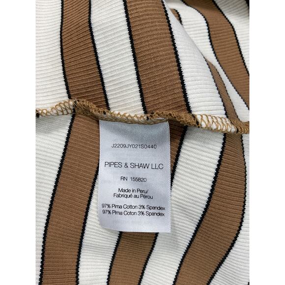 Veronica Beard 'Delano' White Stripe Stretch Cotton Puff Sleeve Top Size S - Picture 5 of 5